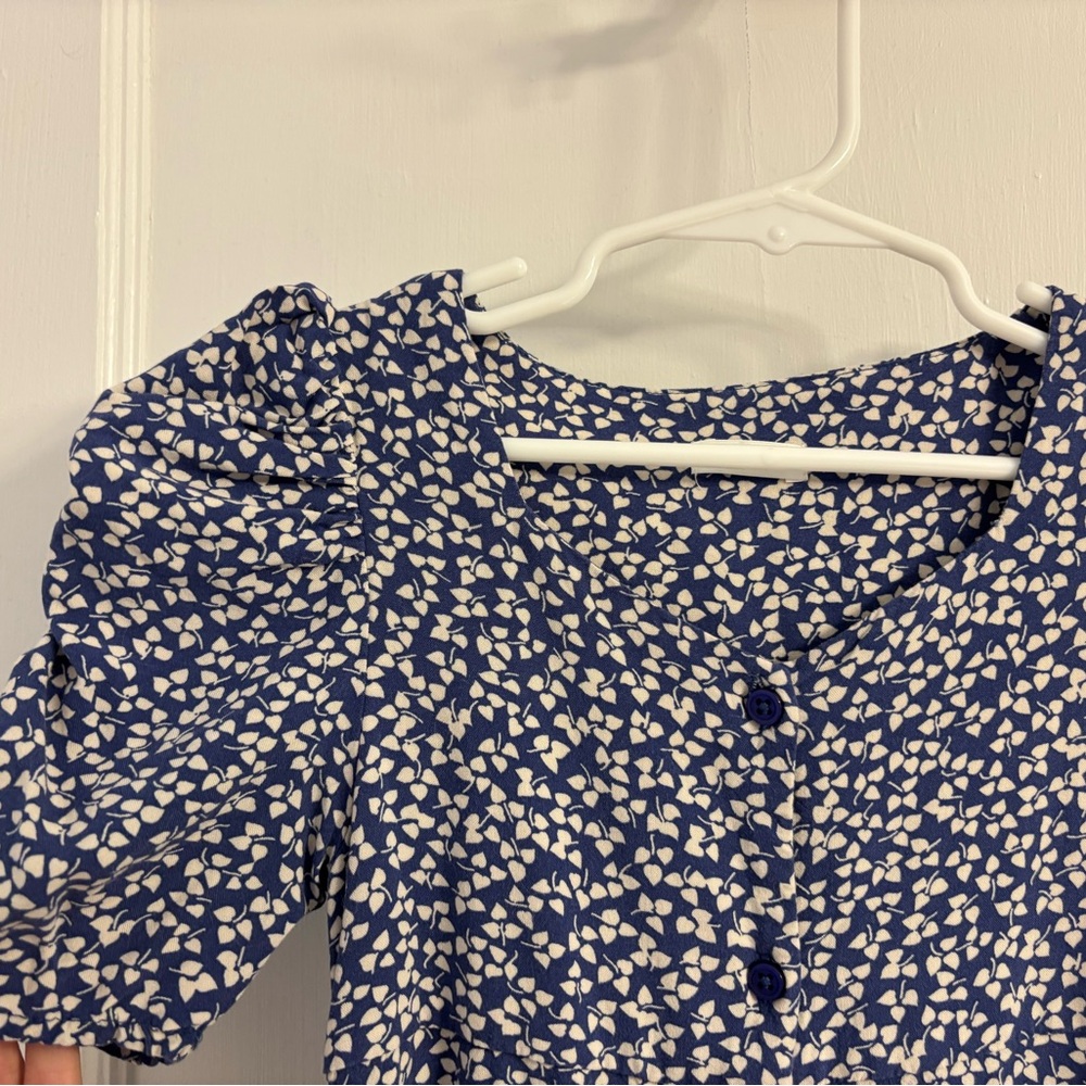 Next Girls Blue and White Short Sleeve Dress
